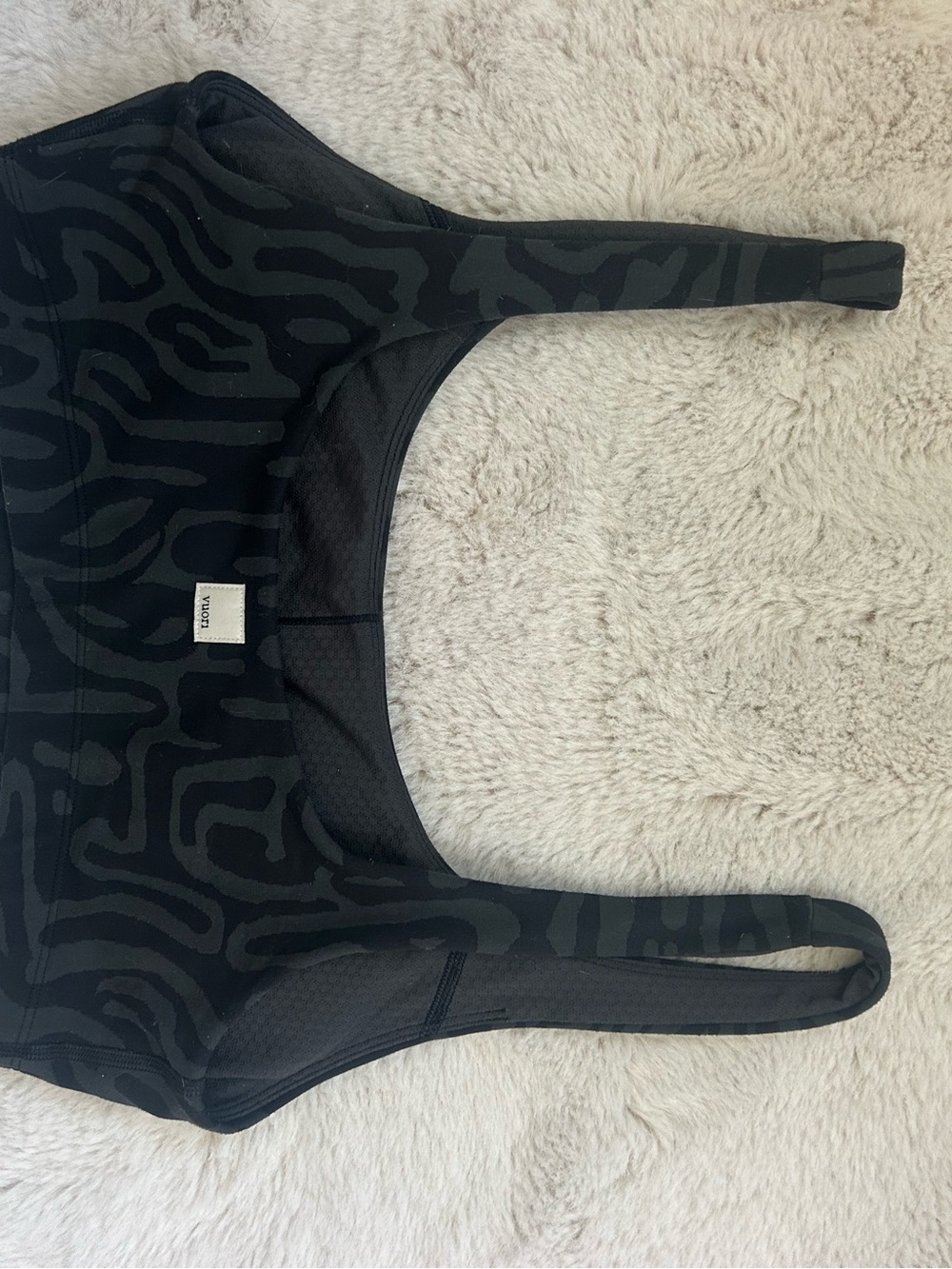 Vuori Black and Gray Green small sports bra